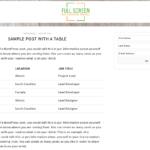 Site with a full screen background image